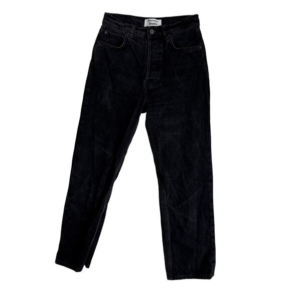 Reformation Cynthia 25 High Rise Straight Leg Jeans Washed Black Seattle - Picture 1 of 7